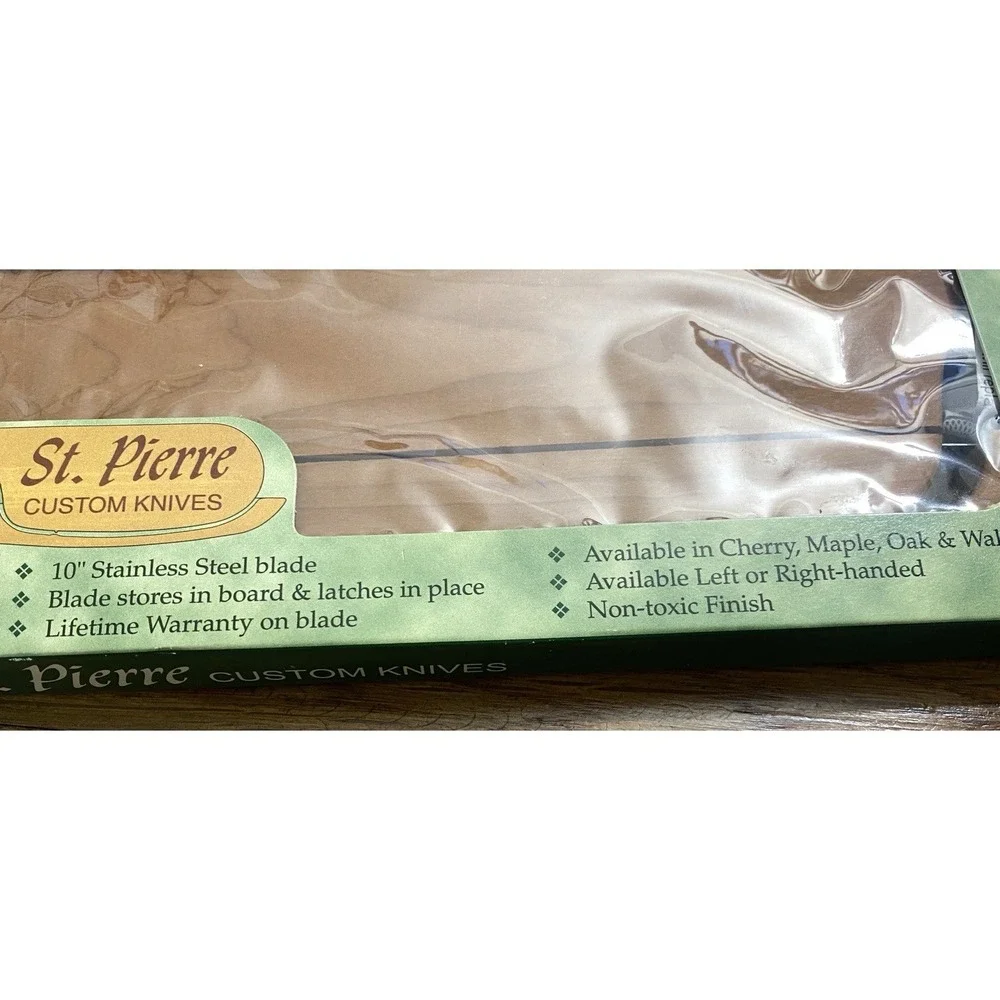 NEW St. Pierre Bread Knife & Integrated Cutting Board Bow Fiddle Style USA Made